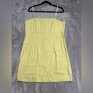 Wild Fable Denim Mini Dress Women’s XL Lemon Yellow Cotton